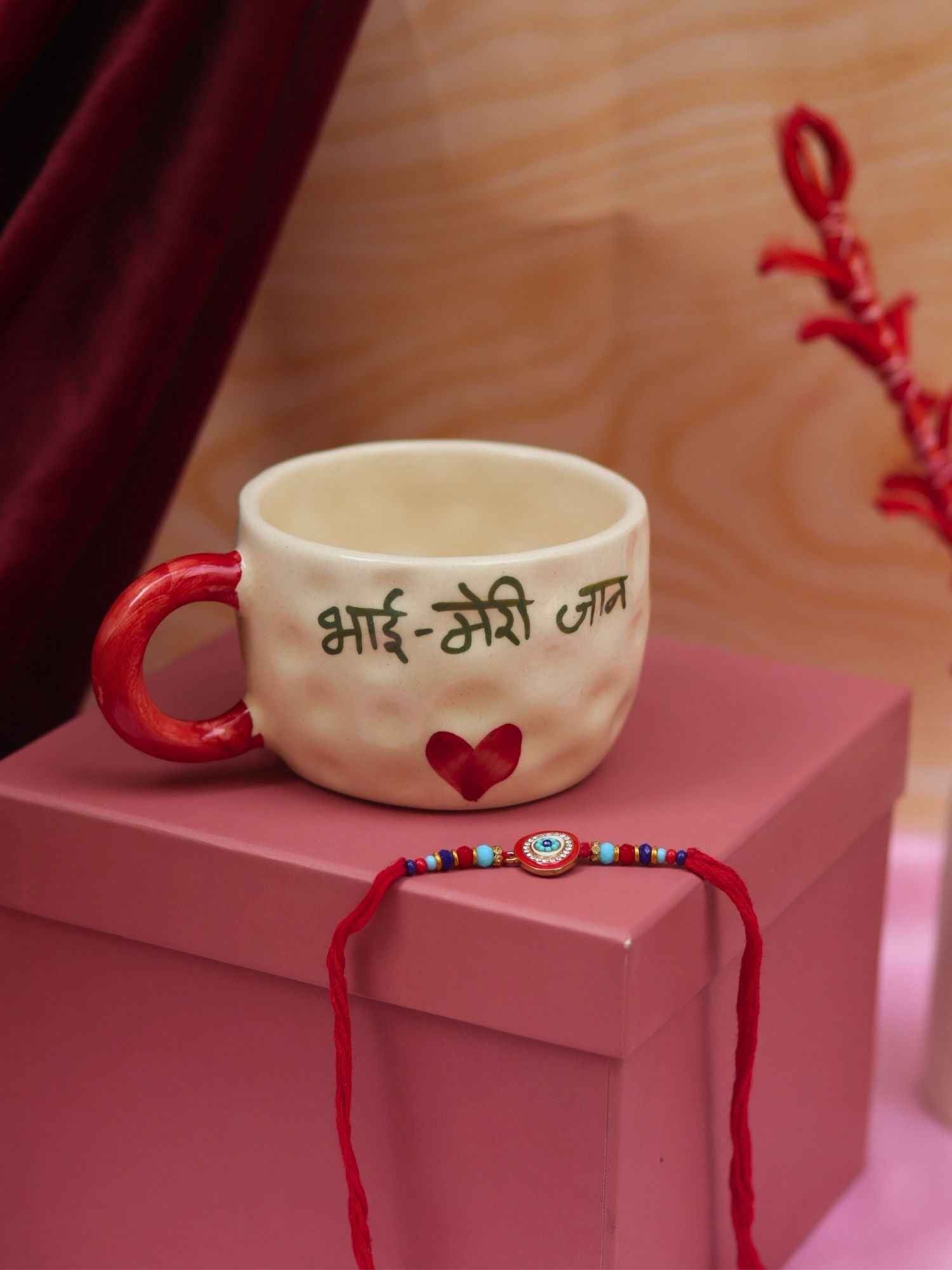Bhai meri jaan Mug with Elegant evil eye rakhi Gift Box