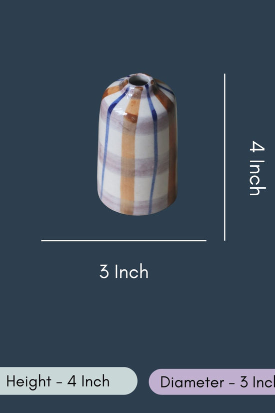Chequered Bud Vase - Tall