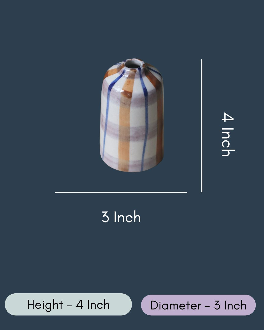 Chequered Bud Vase - Tall