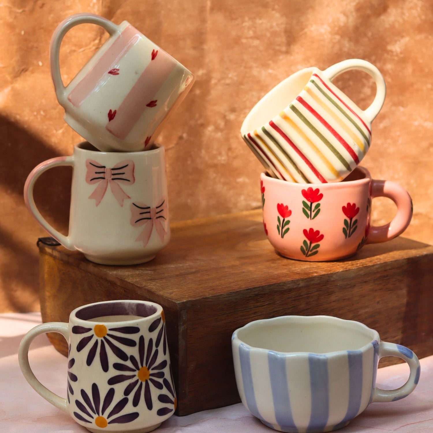 Set of 6 Minimalist coffee Mug (for the price of 5) made by ceramic