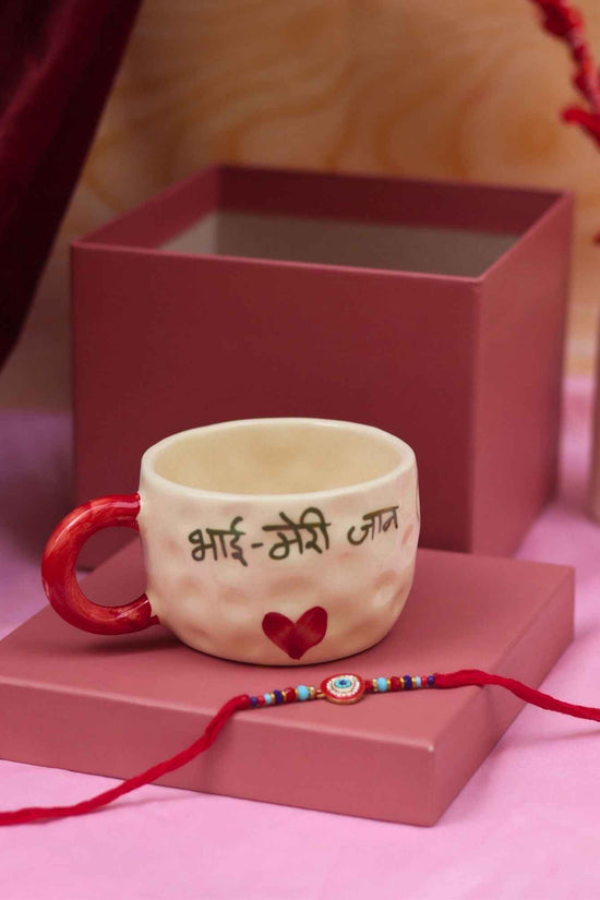 Bhai meri jaan Mug with Elegant evil eye rakhi Gift Box