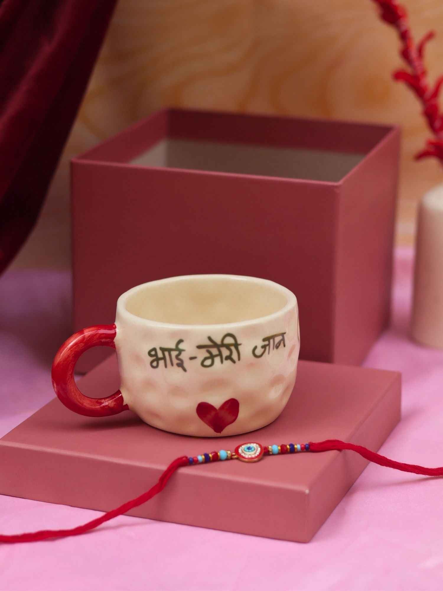 Bhai meri jaan Mug with Elegant evil eye rakhi Gift Box
