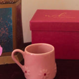 Pink Lily mug in a Gift Box made by ceramic