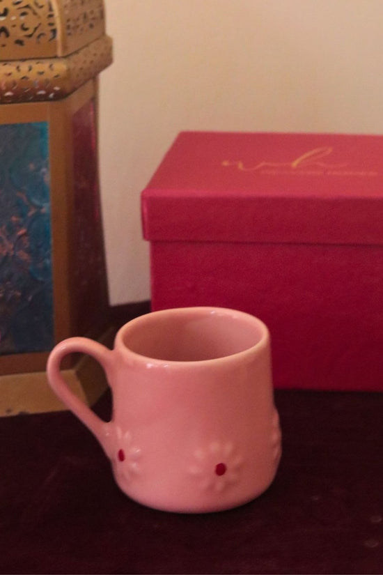 Pink Lily mug in a Gift Box made by ceramic
