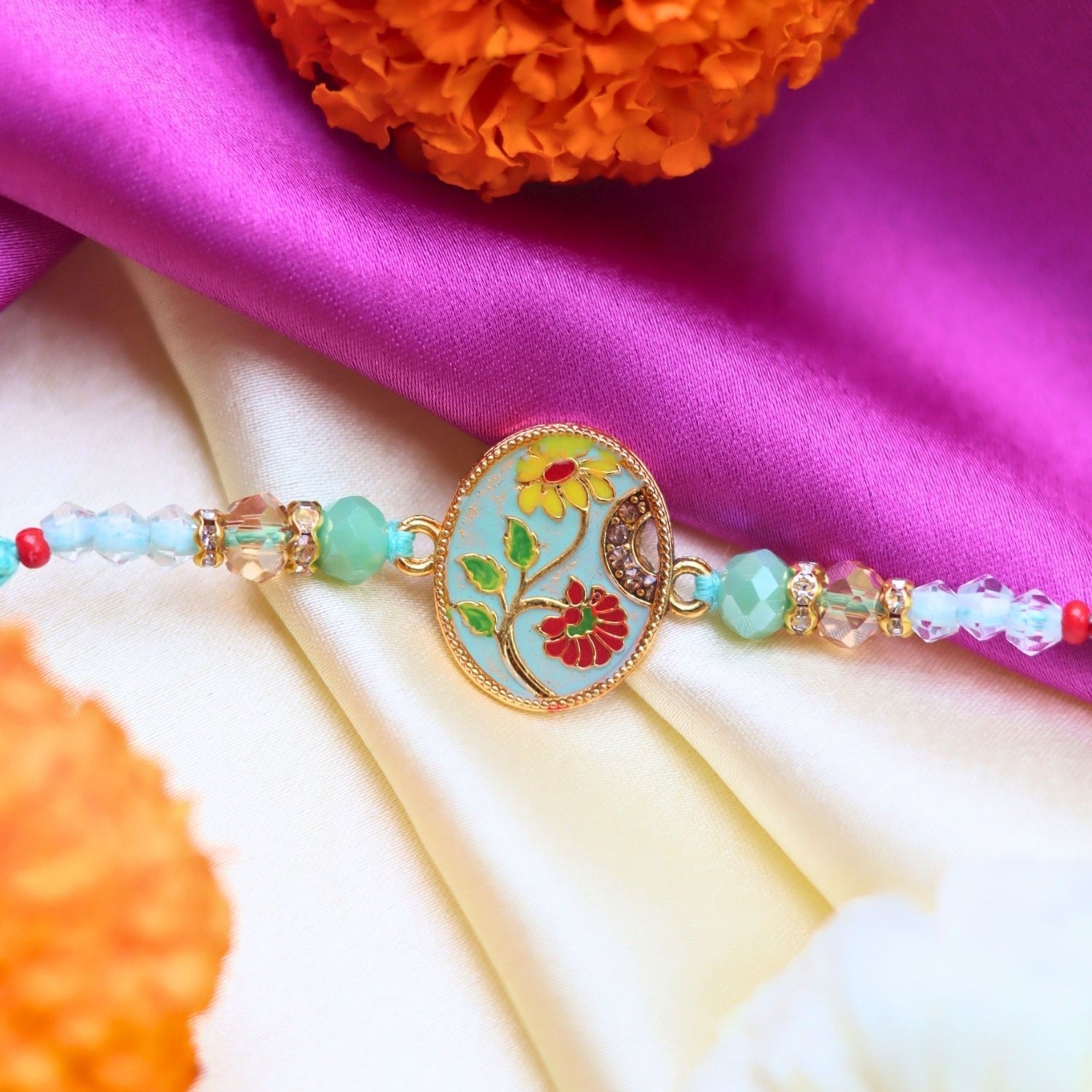 handmade Floral Elegance Rakhi
