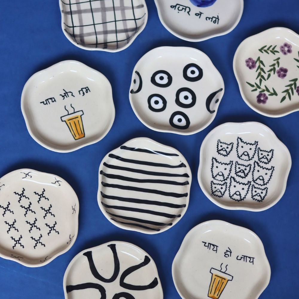 handmade Set of 10 Sugar Treat Dessert Plate (for the price of 7)