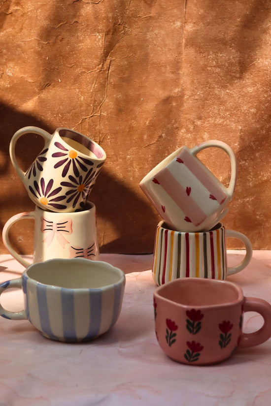 Set of 6 Minimalist coffee Mug (for the price of 5) handmade in India