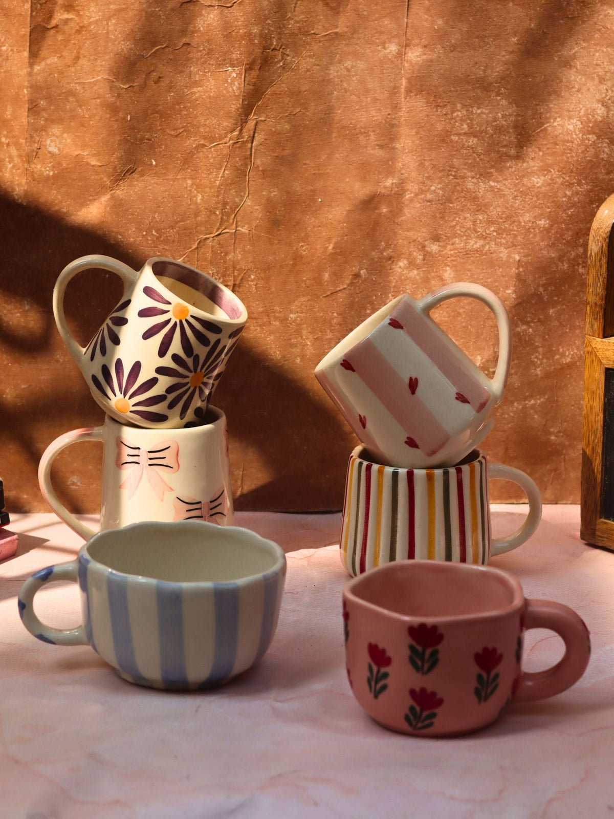 Set of 6 Minimalist coffee Mug (for the price of 5) handmade in India