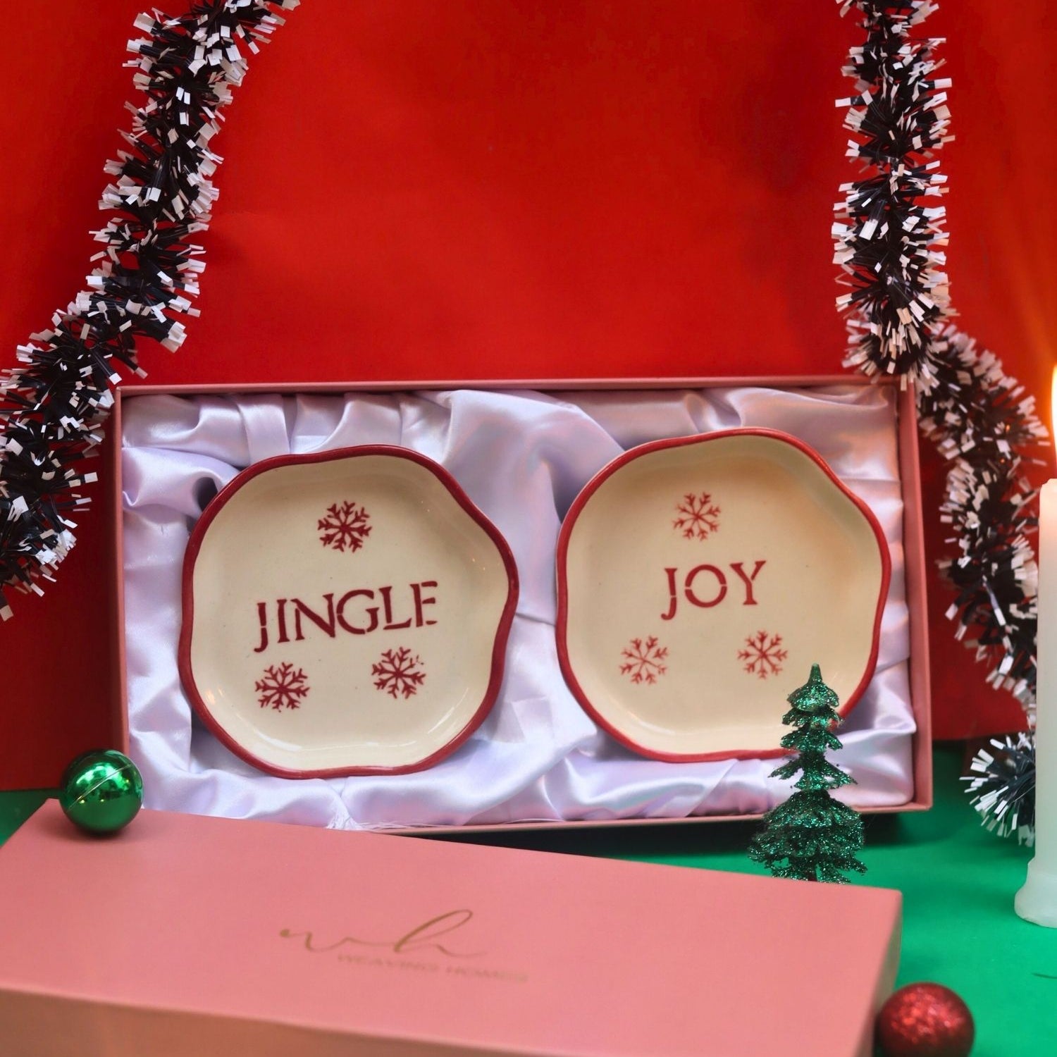 Lead free Joy & Jingle Handmade Dessert plate in a Gift Box