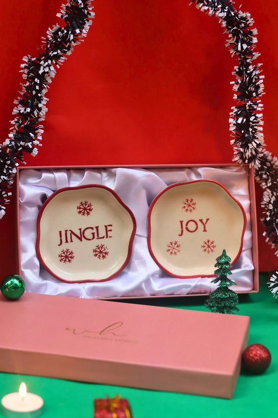 Lead free Joy & Jingle Handmade Dessert plate in a Gift Box