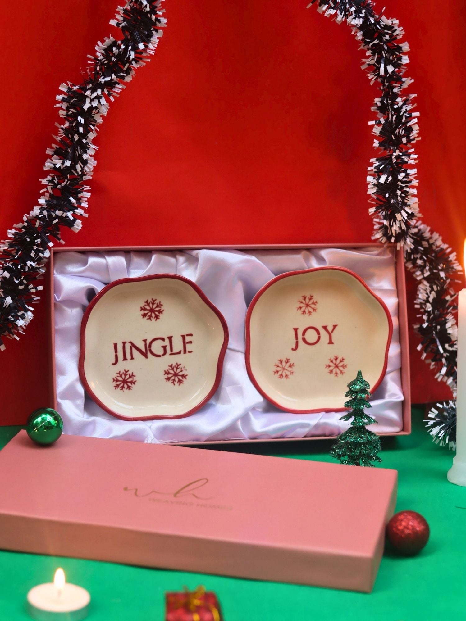 Lead free Joy & Jingle Handmade Dessert plate in a Gift Box