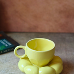 Lemon sunflower cup & saucer 