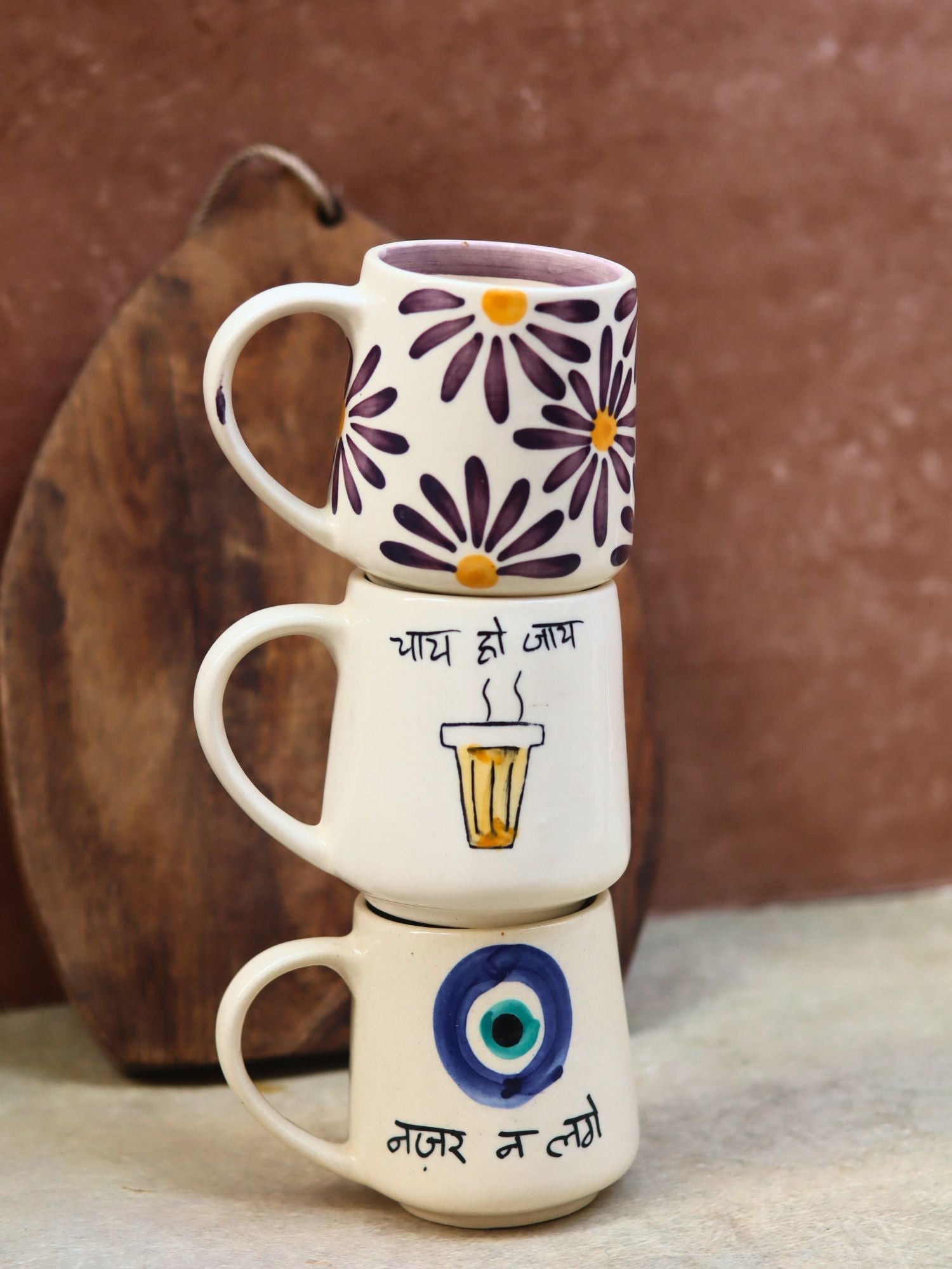 Set of 3 - Best of Brew Mugs combo handmade in india