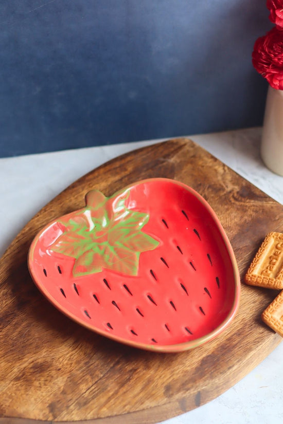 OG Strawberry Handmade Dessert Plate handmade in India