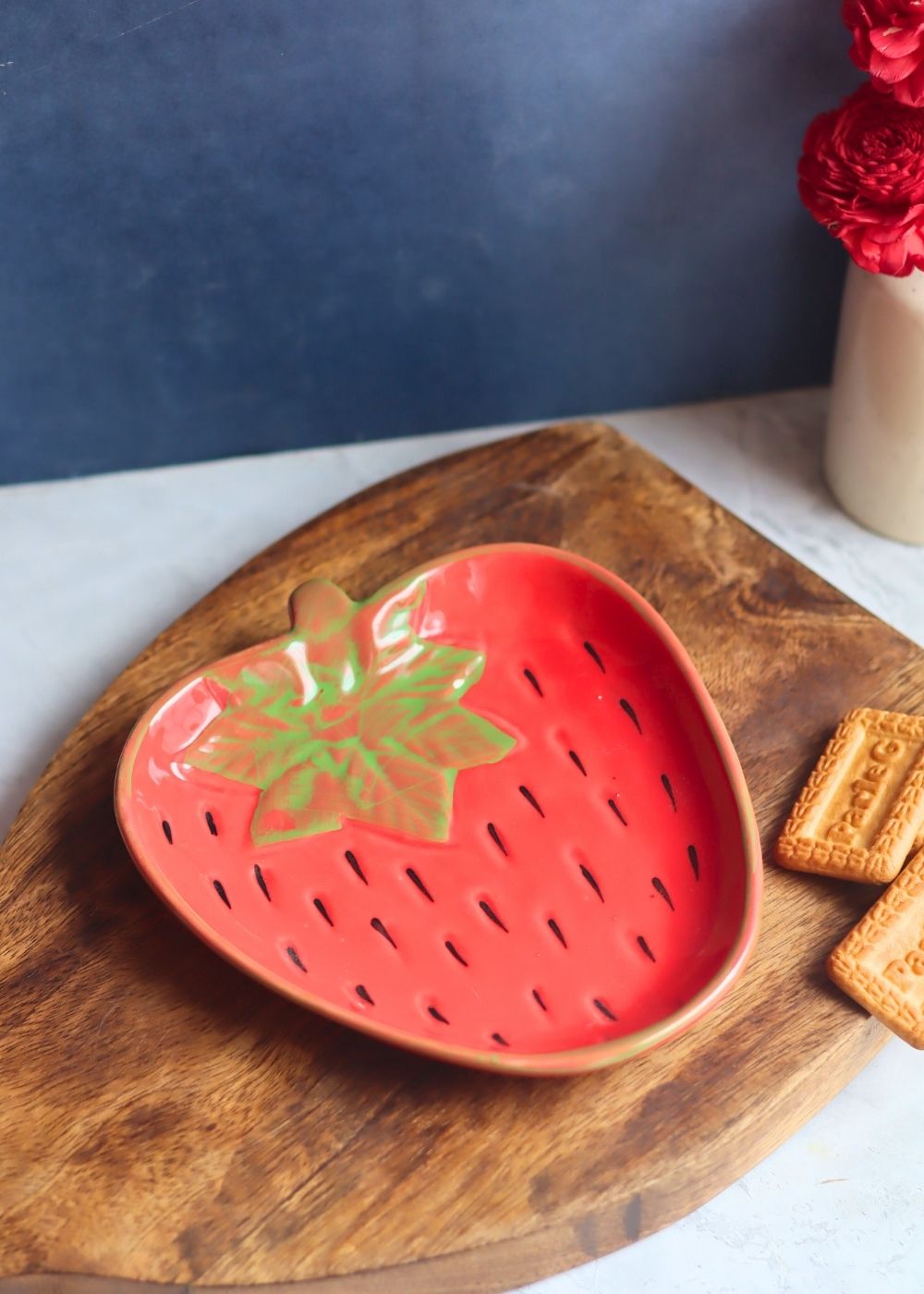 OG Strawberry Handmade Dessert Plate handmade in India