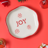 joy handmade dessert plate for special christmas day