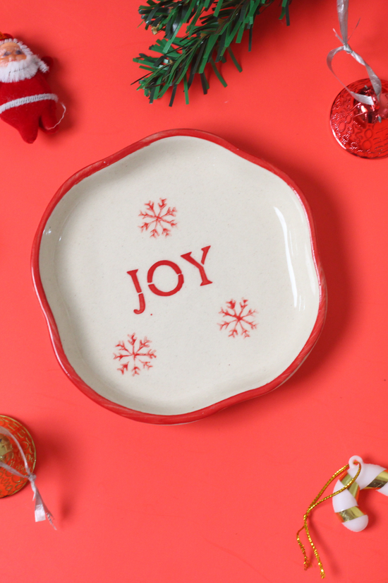 joy handmade dessert plate for special christmas day