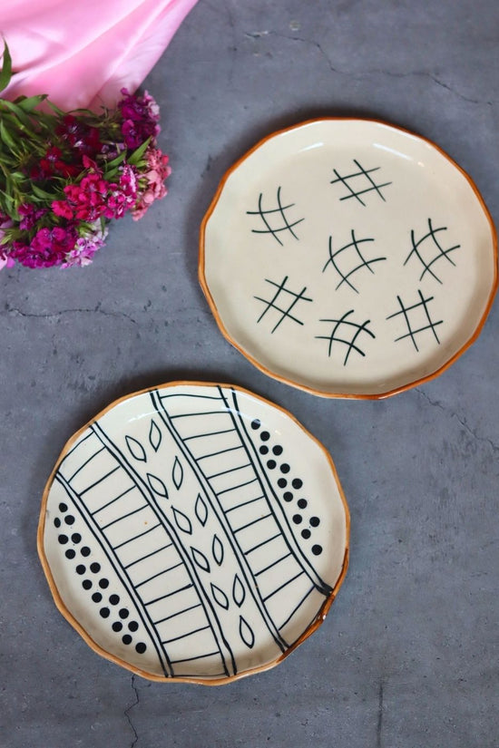 Paisley Dreams & Tic Tac Toe Snack Plates handmade in india