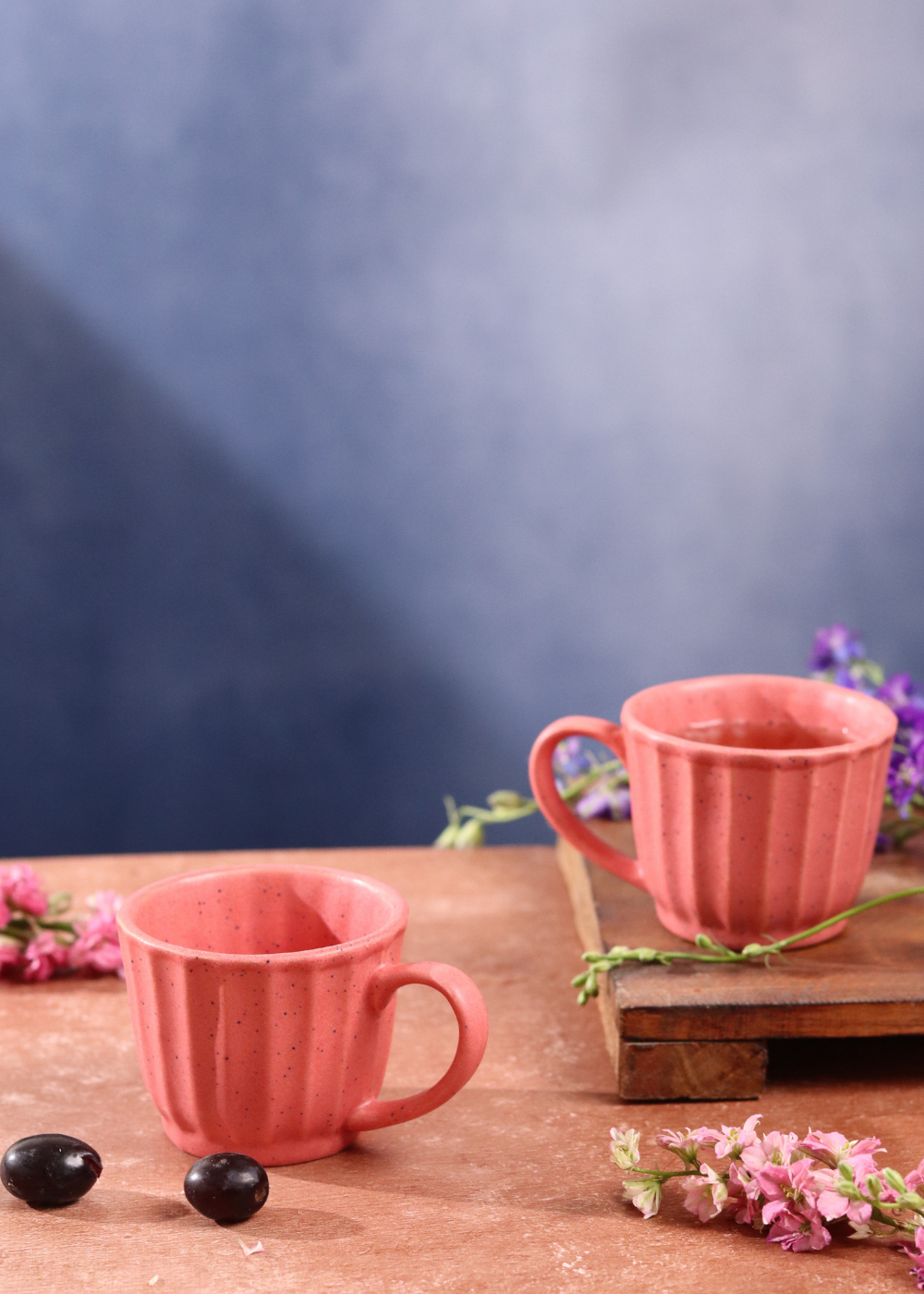 handmade Auro chai cups - pink ceramic