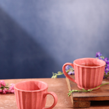 handmade Auro chai cups - pink ceramic