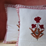 Maroon floral cushion covers 