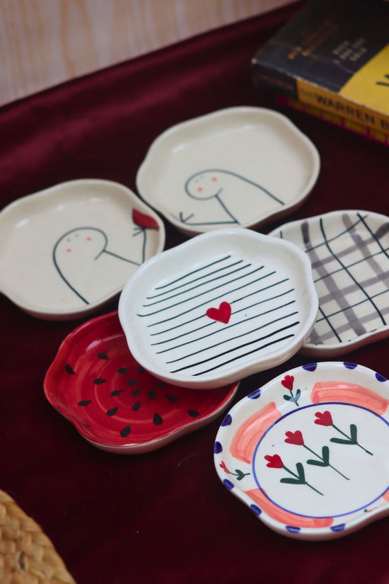 Set of 6 Tasty Treat Handmade Dessert plate (for the price of 5)