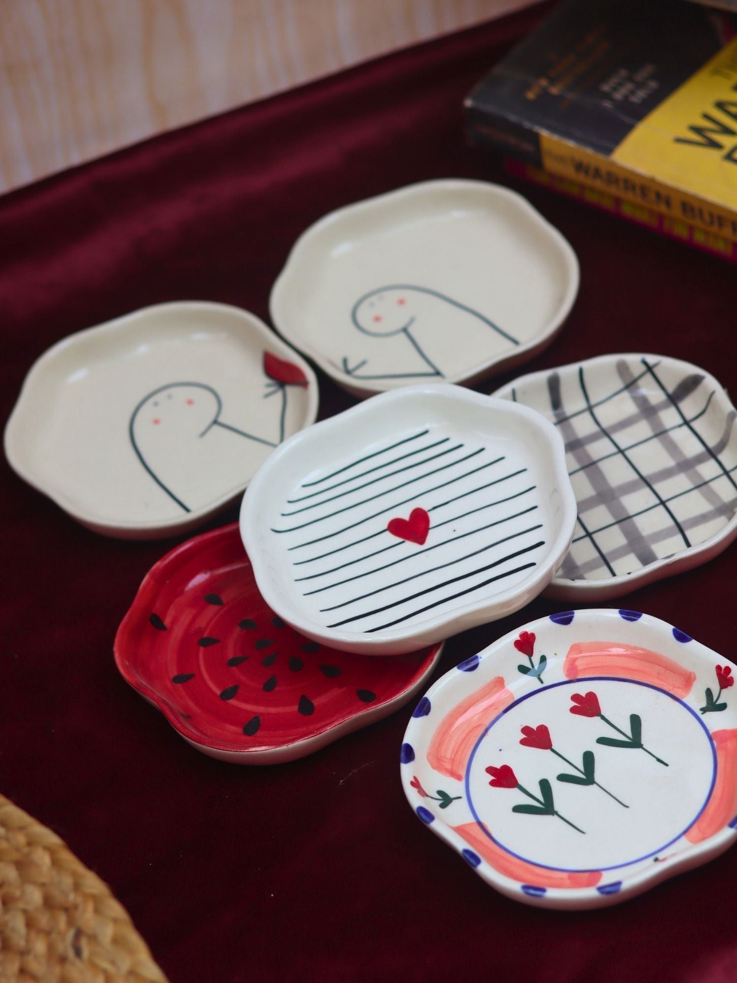 Set of 6 Tasty Treat Handmade Dessert plate (for the price of 5)