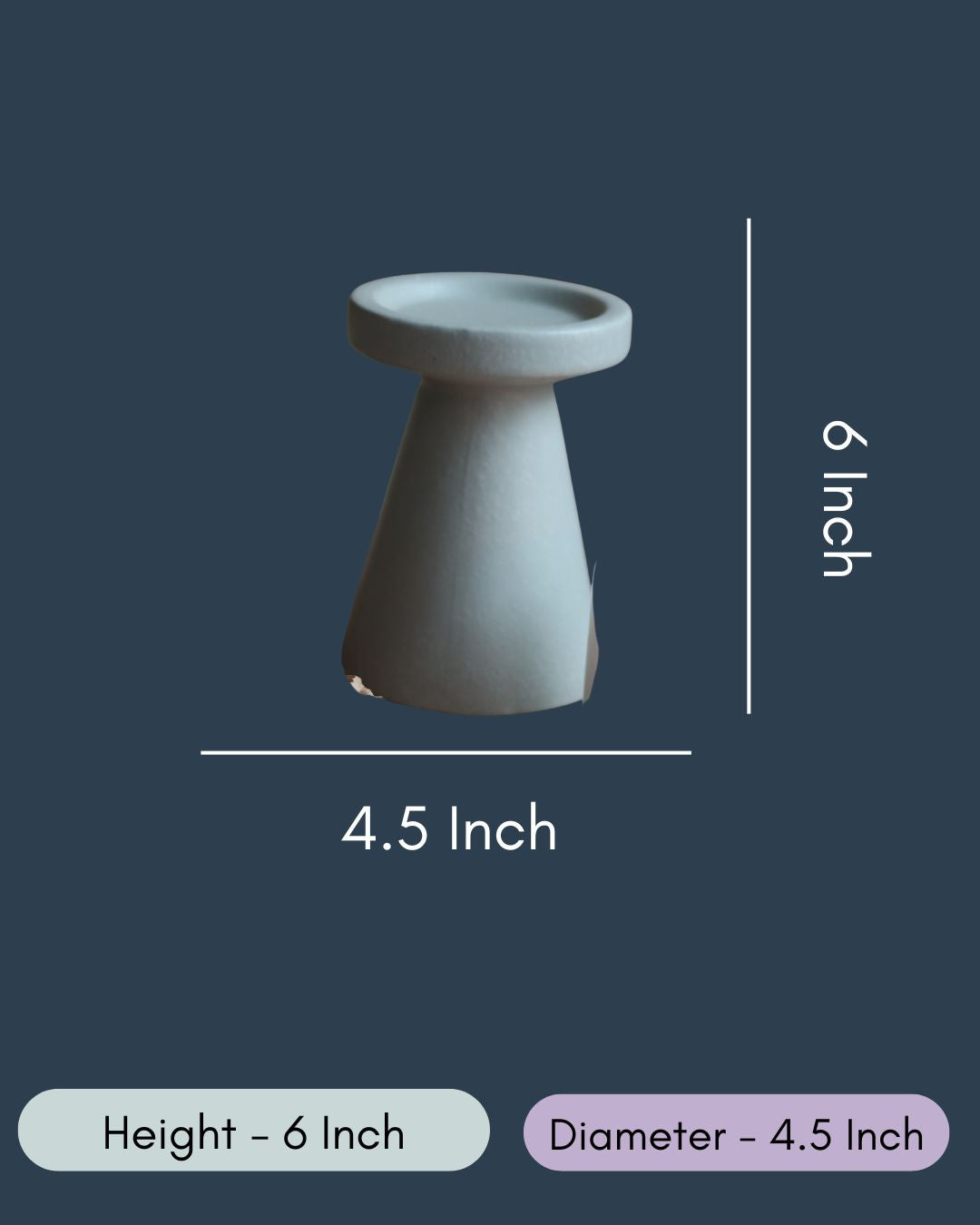 Sky Blue Pillar Candle Holder - Medium