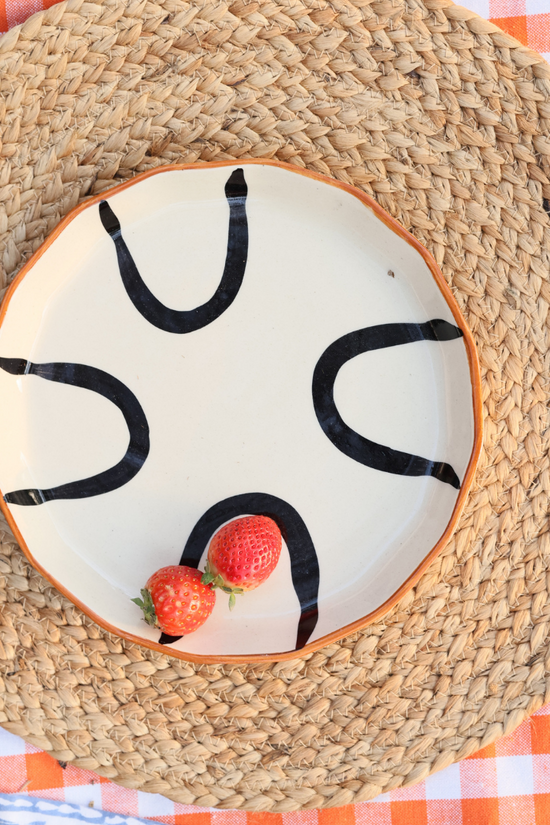 handmade abstract snack plate 