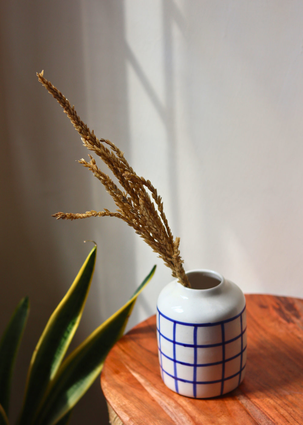 Chequered Blue Vase