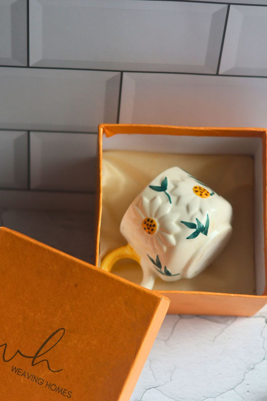 daisy bloom mug handmade in india