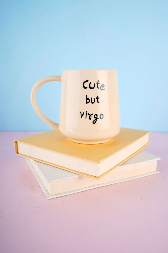 cute but virgo mug with white color