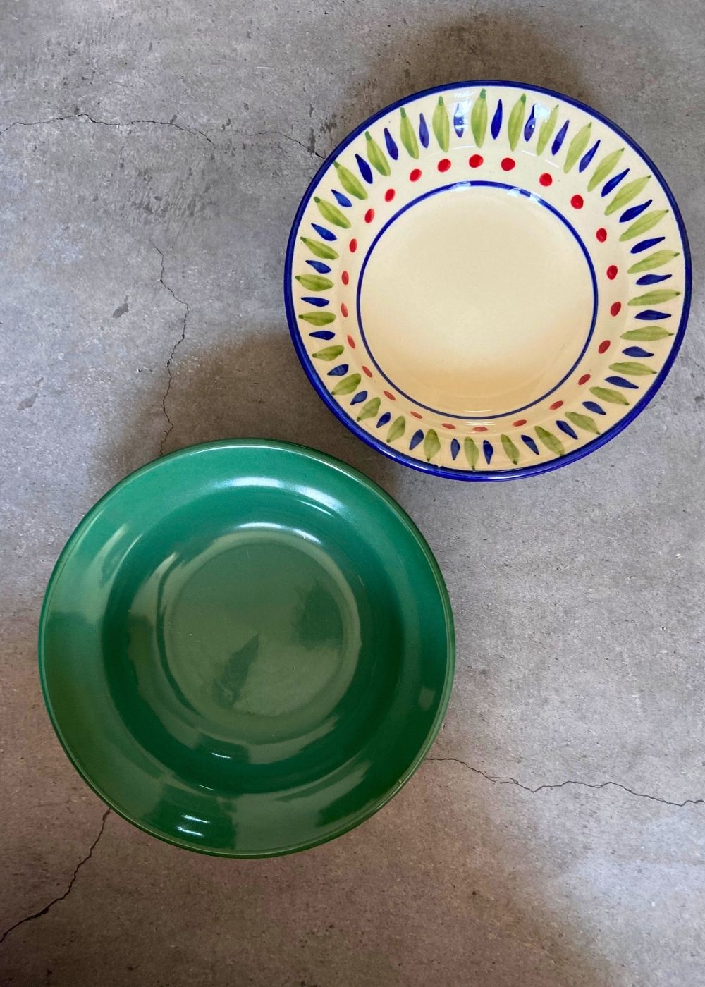 sea green & bohemian pasta plate handmade in india 