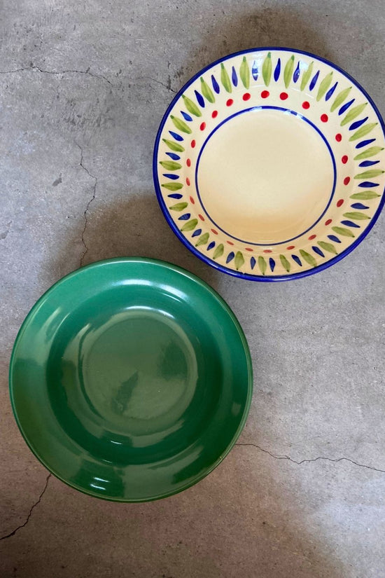 sea green & bohemian pasta plate handmade in india 