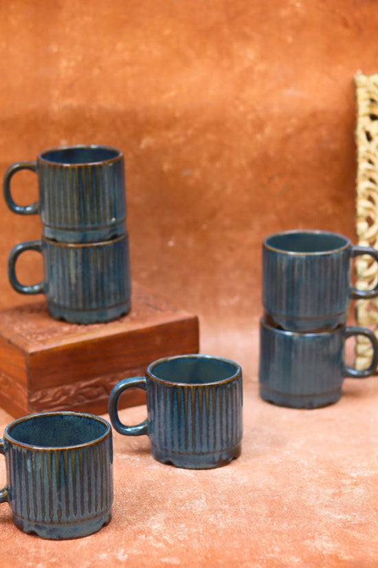 Deep Sea Blue Tea Cups - Set of 6 with premium quality material