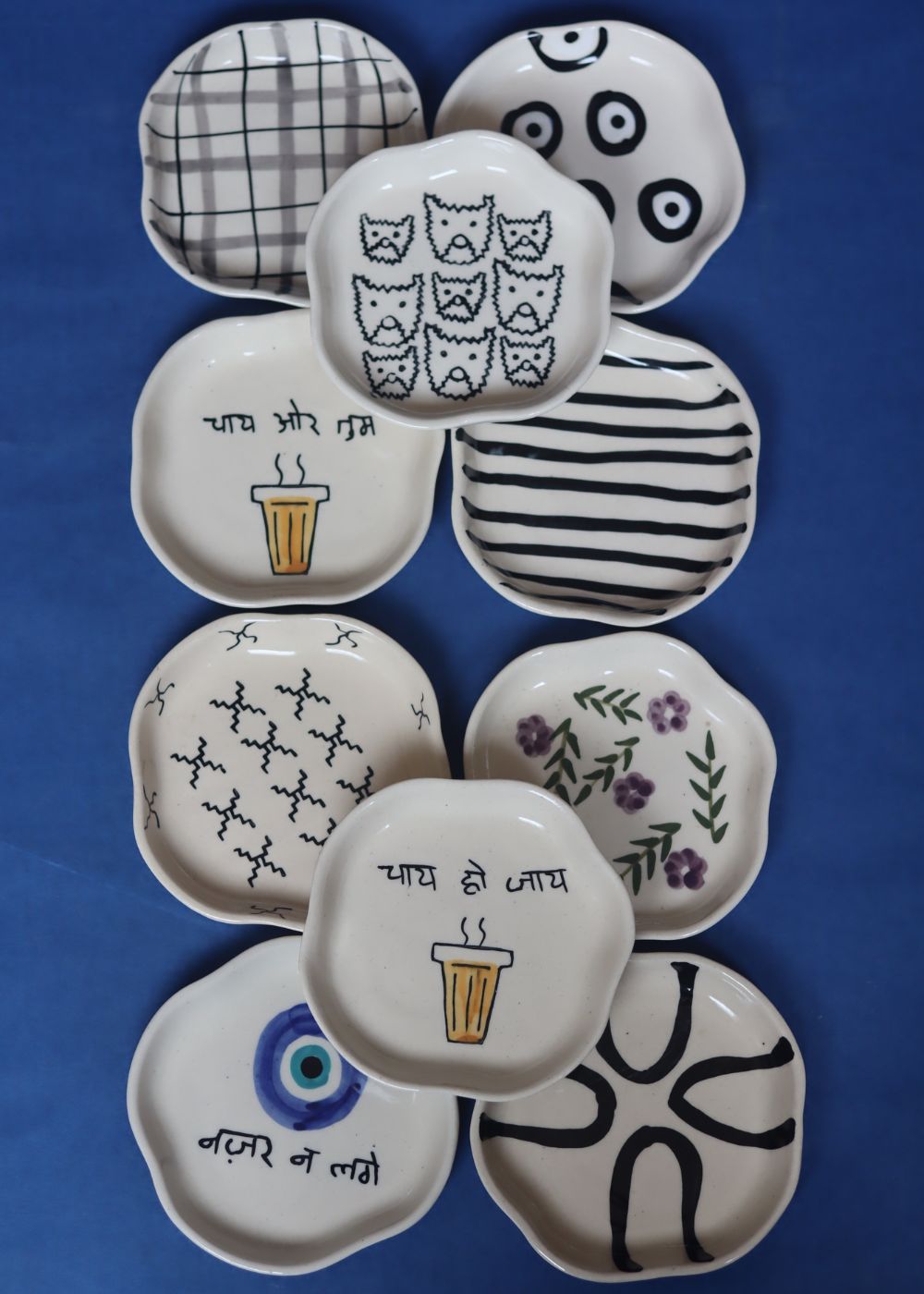 Set of 10 Sugar Treat Dessert Plate (for the price of 7) handmade in India