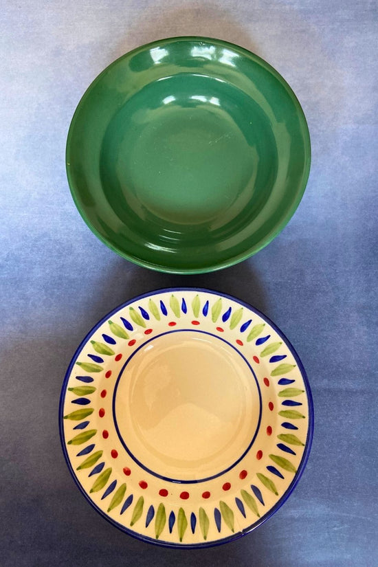 sea green & bohemian pasta plate made by ceramic