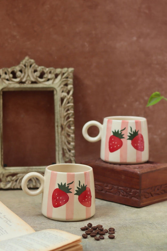 Striped Cherry Mug made by ceramic