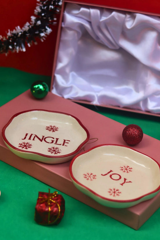 Joy & Jingle Handmade Dessert plate in a Gift Box with premium quality material