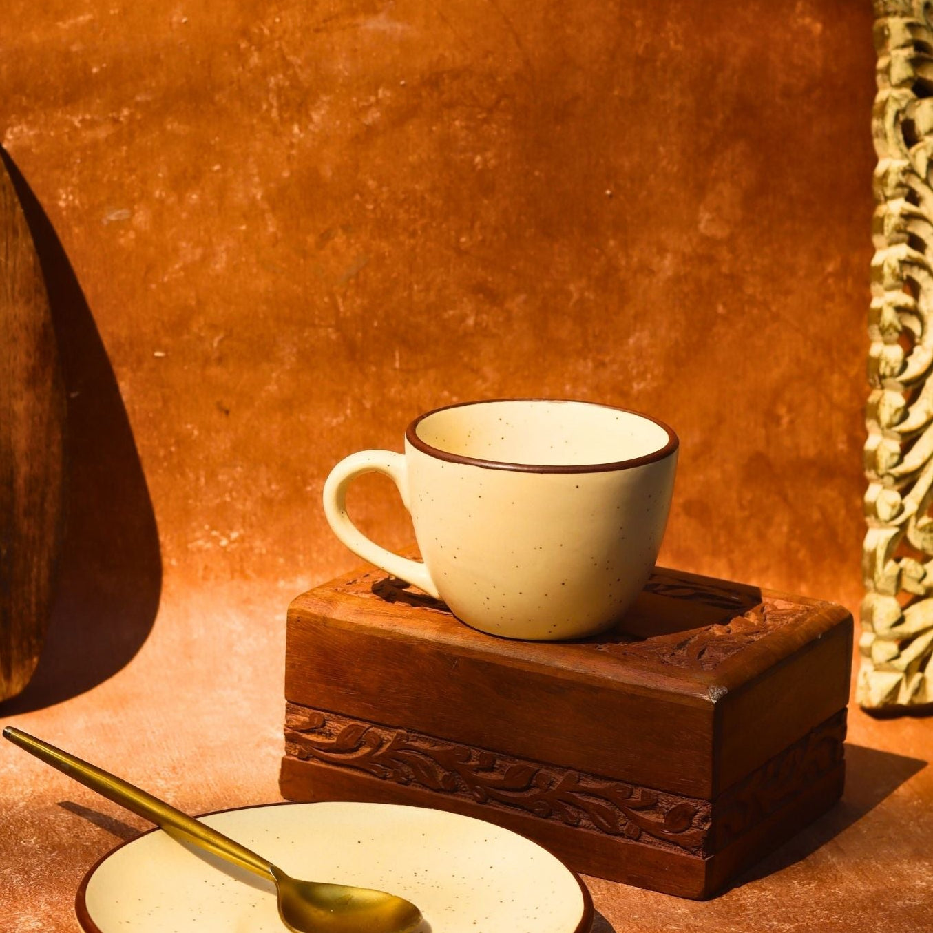 Handmade Ivory Bliss Mug & saucer