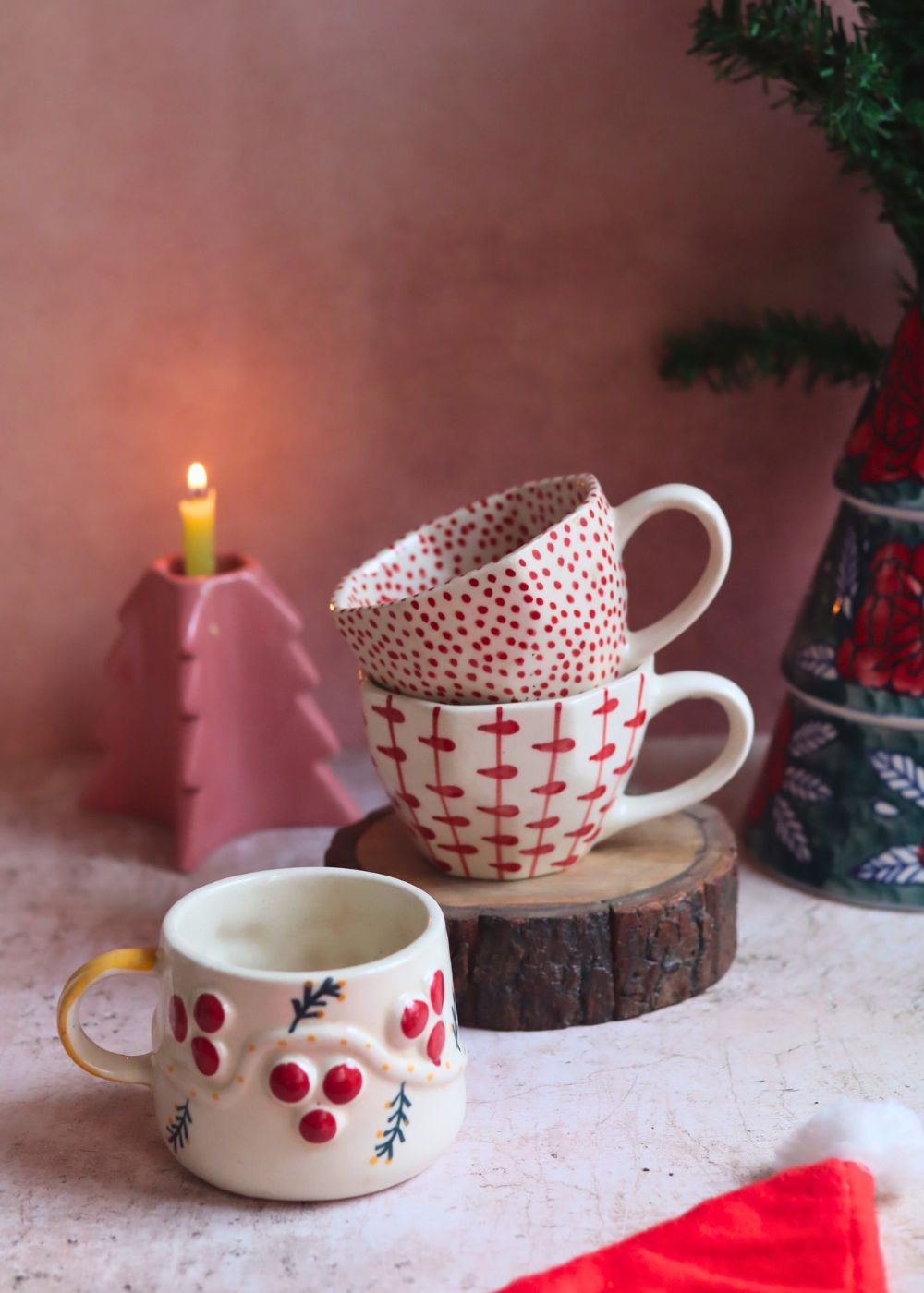 Handmade Set of 3 - Snowy Cheers Mug