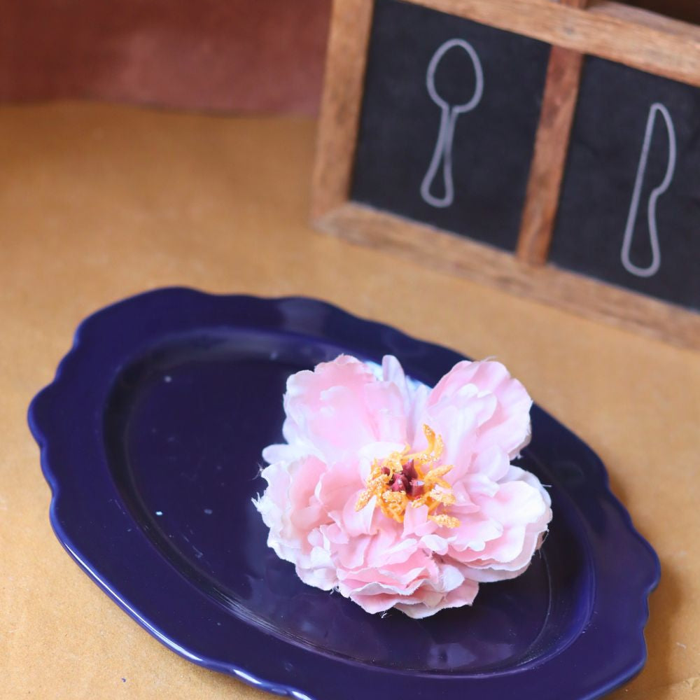 handmade Royal Blue Scallop Oval Platter
