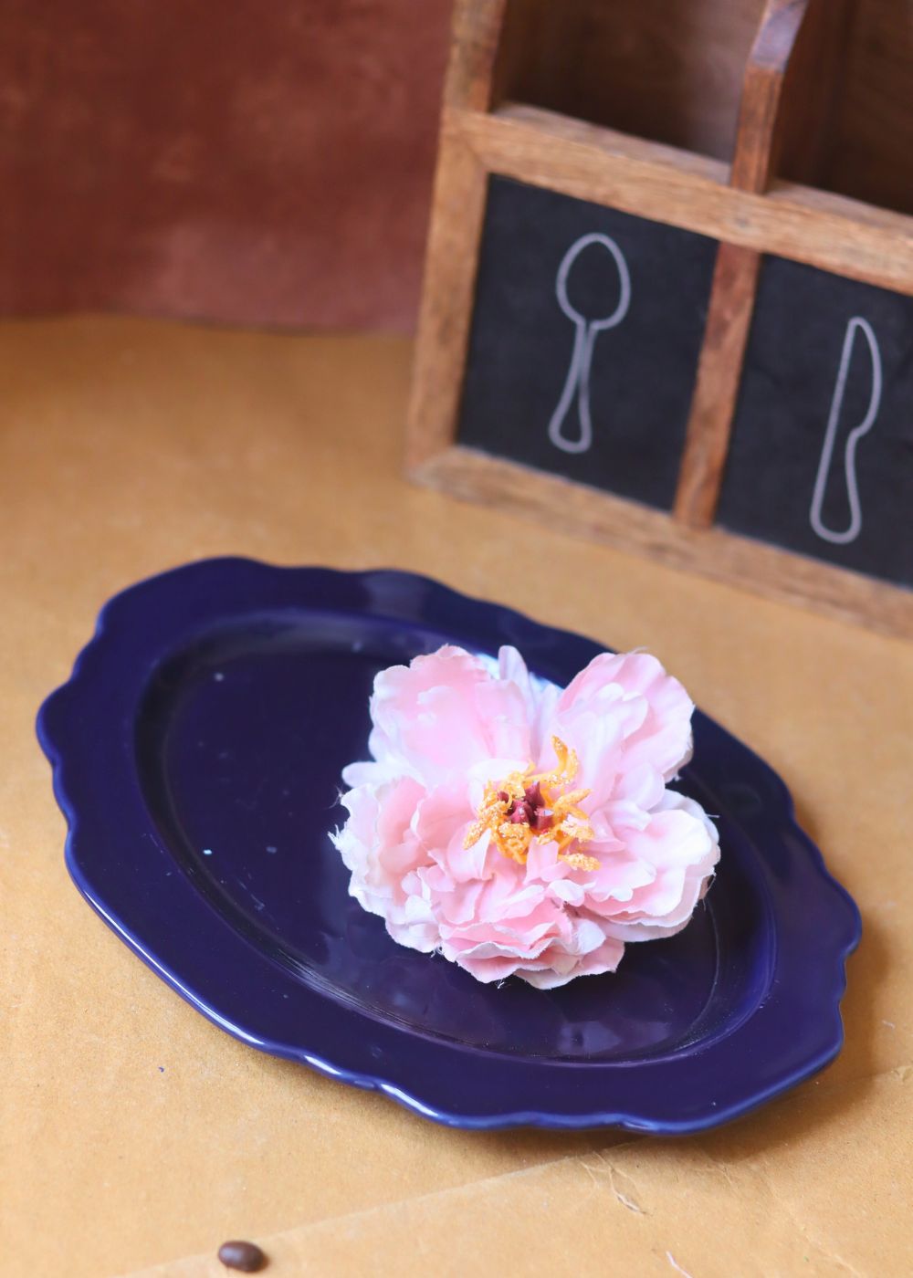 handmade Royal Blue Scallop Oval Platter