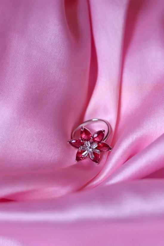 Ruby Floral Ring with premium quality material