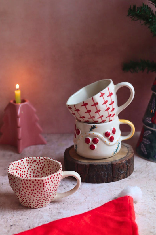 Set of 3 - Snowy Cheers Mug made by ceramic