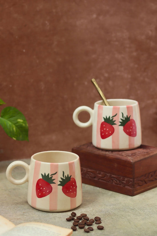 Striped Cherry Mug  with premium quality material