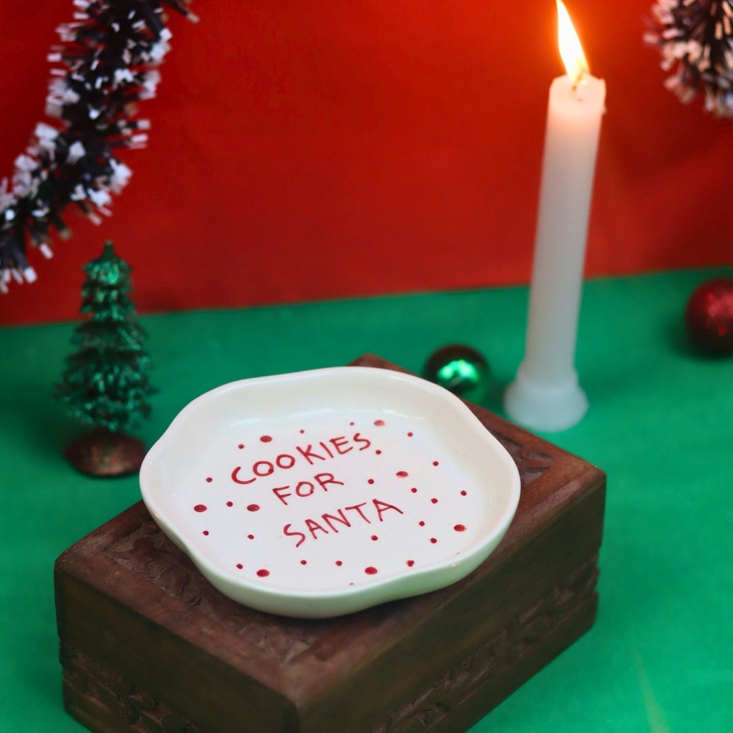 lead free Cookies for Santa Dessert Plate 