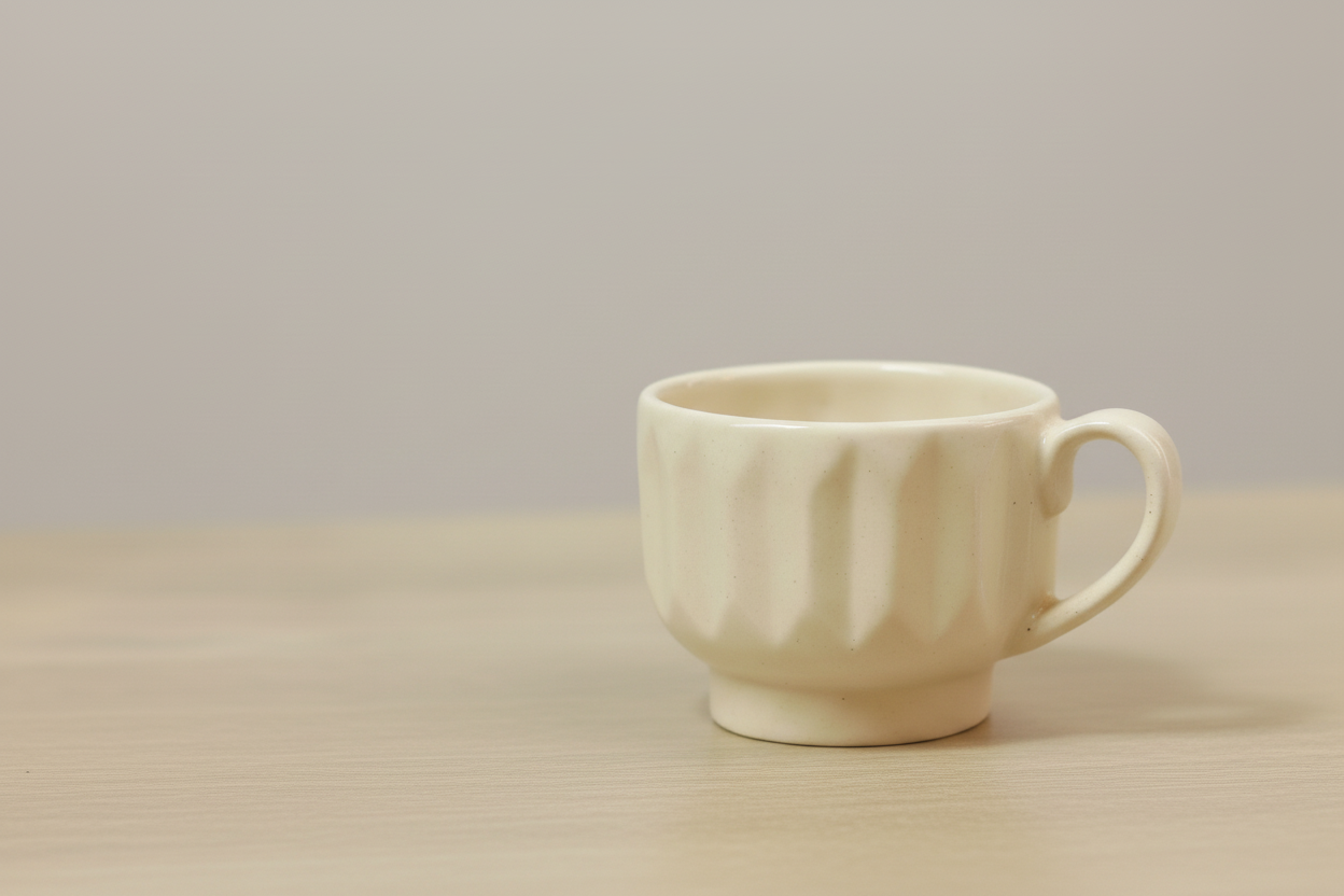 White Textured Cappuccino mug