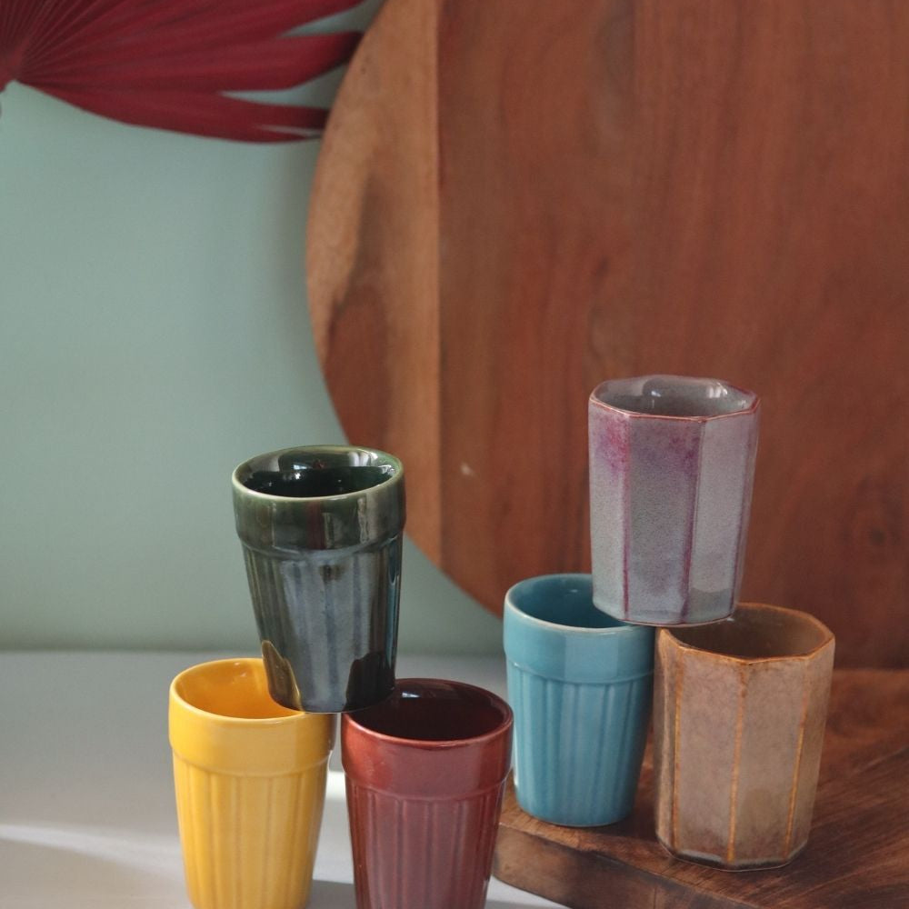 Set of 6 Colorful Kulhad Combo (for the price of 5) made by ceramic