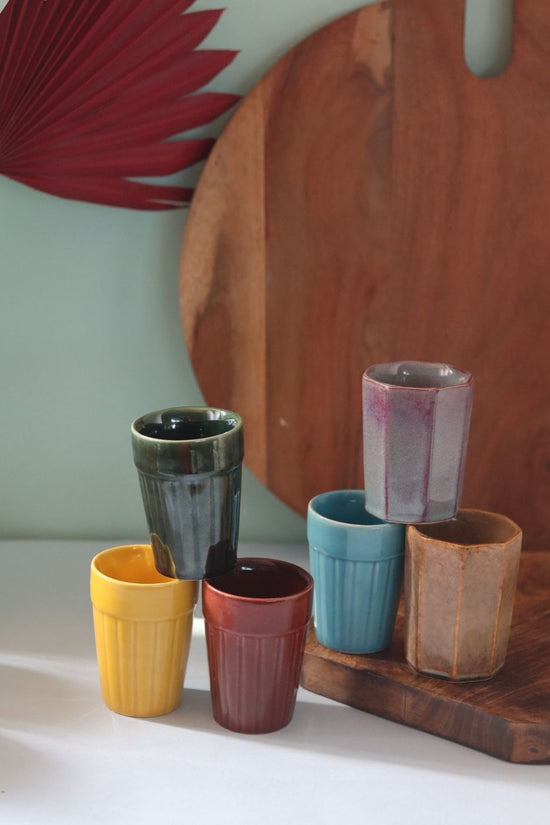Set of 6 Colorful Kulhad Combo (for the price of 5) made by ceramic